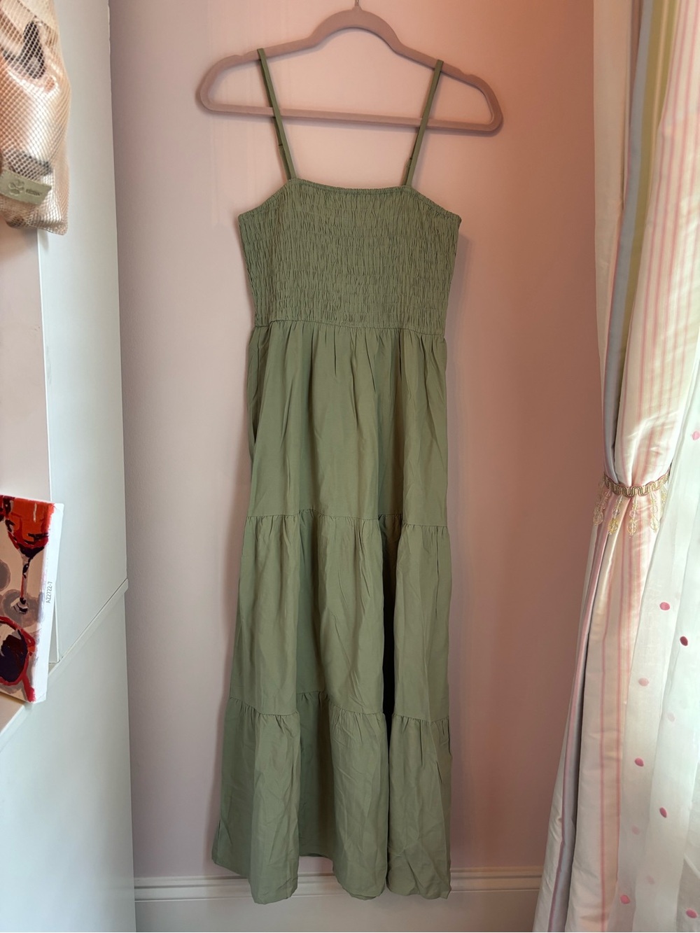 Olive Green Tiered Maxi Dress